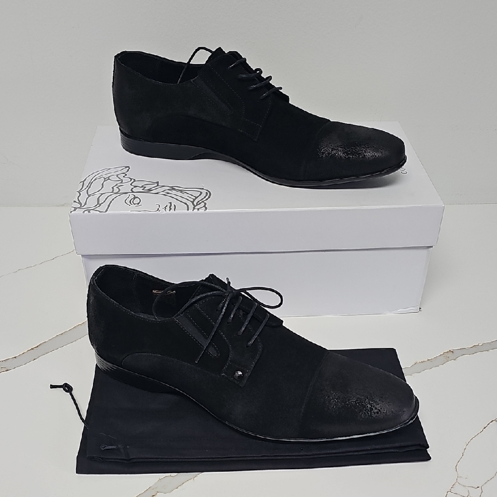 Versace Suede Black Dress Shoes